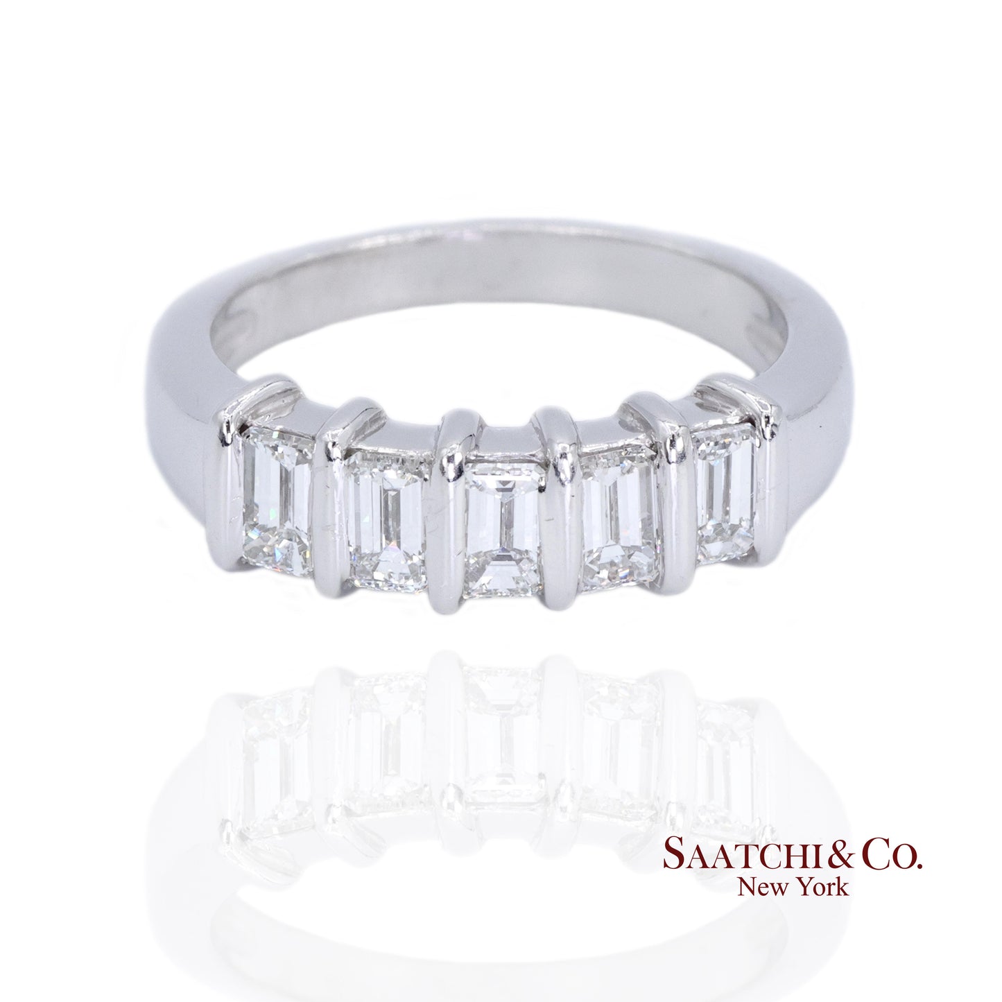 Platinum 950 Natural Baguette Diamond Ring