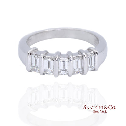Platinum 950 Natural Baguette Diamond Ring