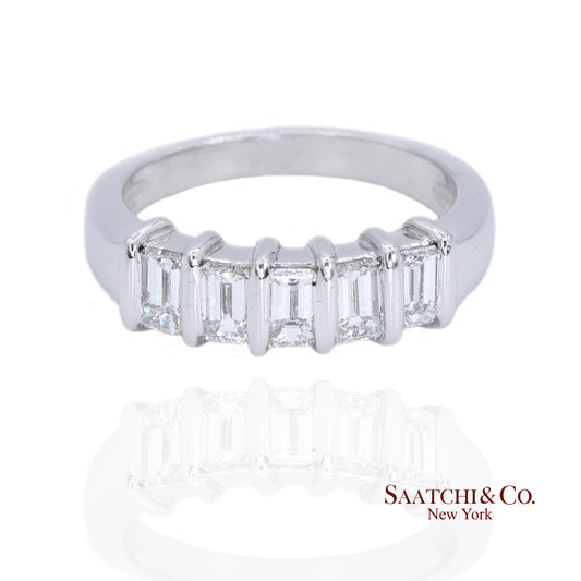 Platinum 950 Natural Baguette Diamond Ring