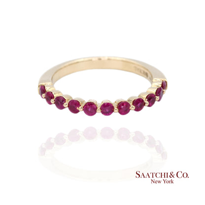 14K Yellow Gold Ring with 0.60 Ct Natural Ruby Size 7 2.8 grams