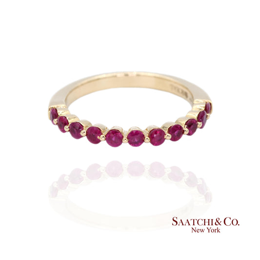 14K Yellow Gold Ring with 0.60 Ct Natural Ruby Size 7 2.8 grams