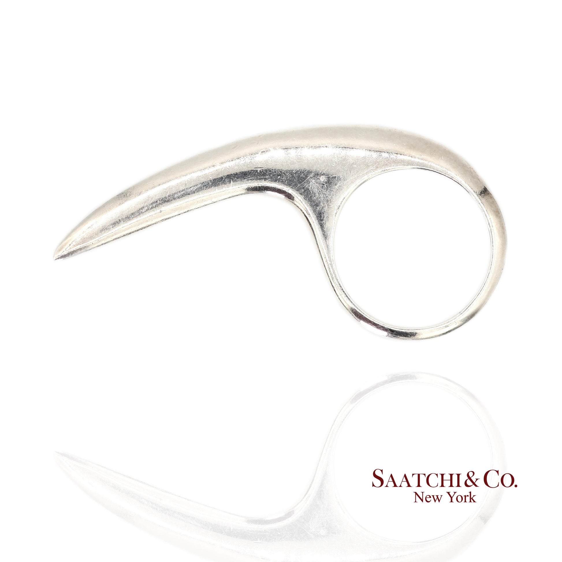 Jovana Djuric Hand-Carved Sterling Silver (950) Large Slice Ring