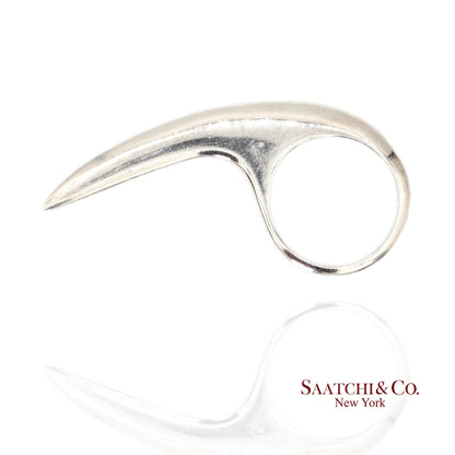 Jovana Djuric Hand-Carved Sterling Silver (950) Large Slice Ring