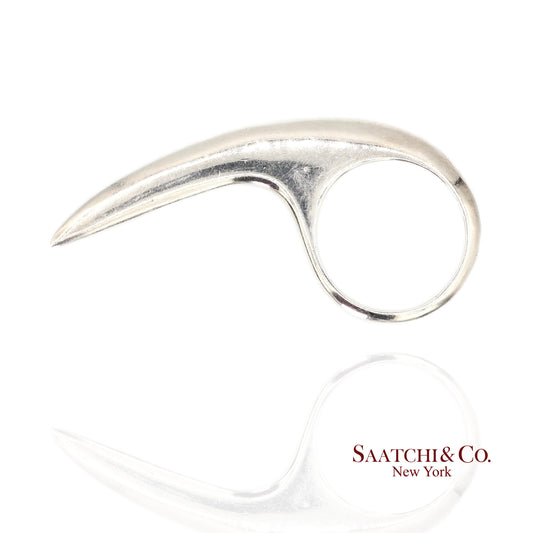 Jovana Djuric Hand-Carved Sterling Silver (950) Large Slice Ring