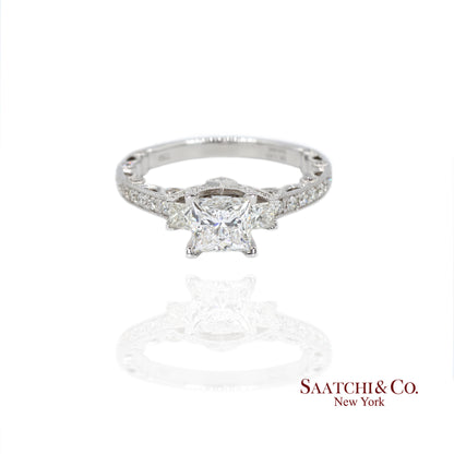 18K White Gold Natural Brilliant Diamond Solitaire GIA Ring