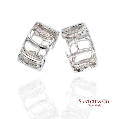 18K White Gold Natural Diamond Authentic Damiani Earrings