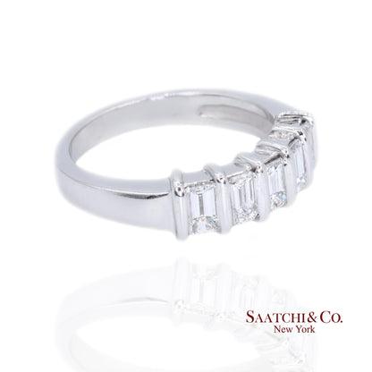 Platinum 950 Natural Baguette Diamond Ring
