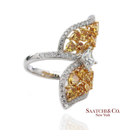 18k (750) Yellow Gold Natural Fancy Yellow Diamond Ring