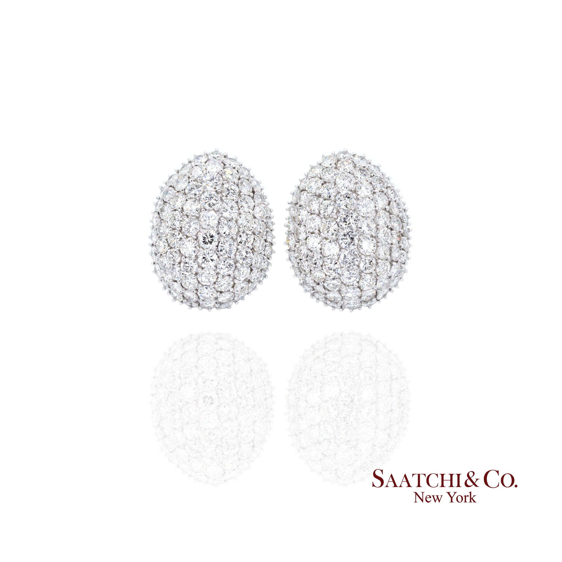 Platinum Diamond Earrings Womens Omega Back Luxe Old Money Glam
