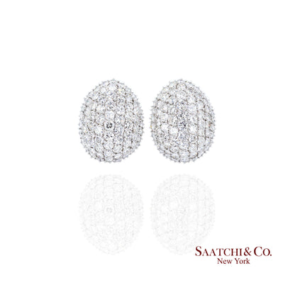 Platinum Diamond Earrings Womens Omega Back Luxe Old Money Glam