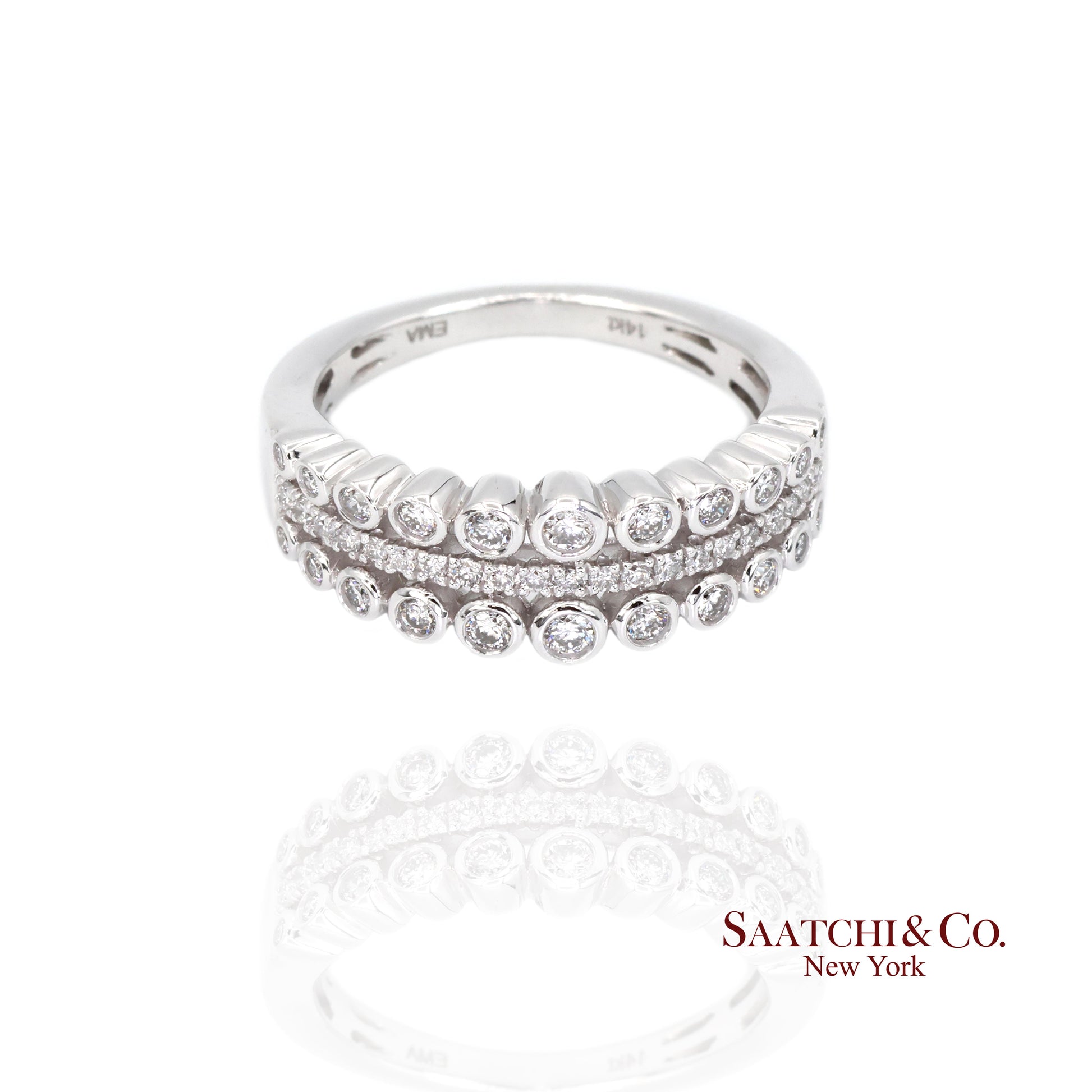 14k (585) White Gold Natural Diamond Ring