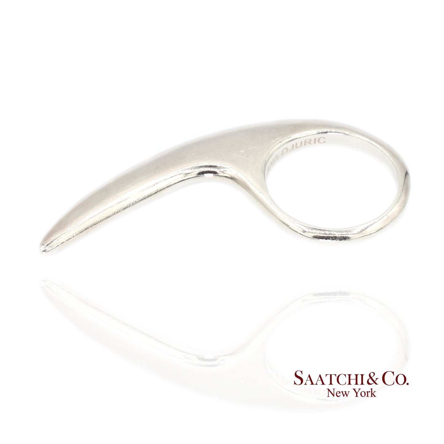 Jovana Djuric Hand-Carved Sterling Silver (950) Large Slice Ring