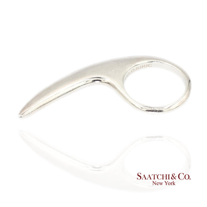 Jovana Djuric Hand-Carved Sterling Silver (950) Large Slice Ring