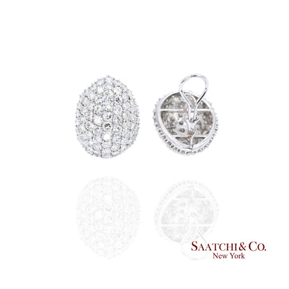 Platinum Diamond Earrings Womens Omega Back Luxe Old Money Glam