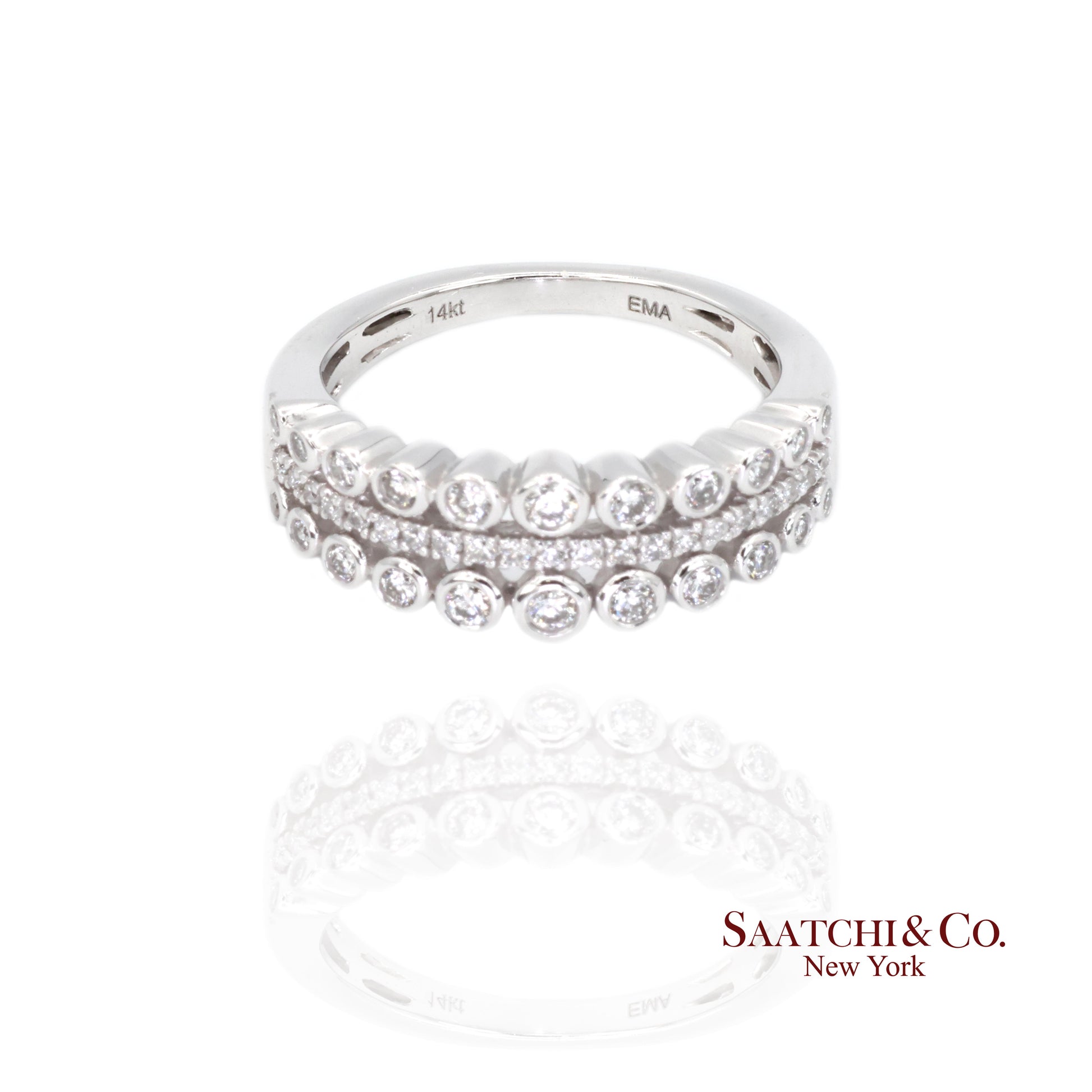 14k (585) White Gold Natural Diamond Ring
