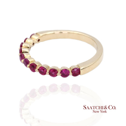 14K Yellow Gold Ring with 0.60 Ct Natural Ruby Size 7 2.8 grams