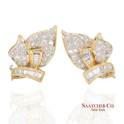 18k Yellow Gold Natural Diamond Fancy Earring
