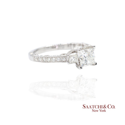 18K White Gold Natural Brilliant Diamond Solitaire GIA Ring