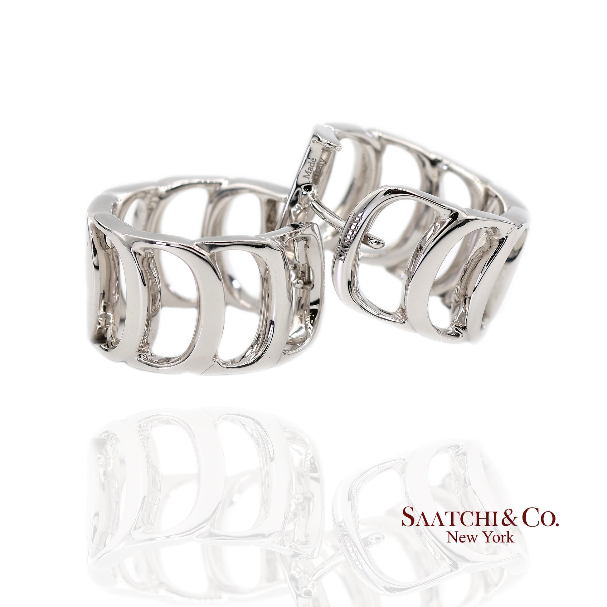 18K White Gold Natural Diamond Authentic Damiani Earrings