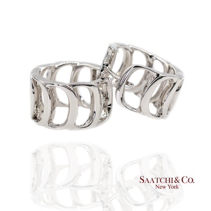 18K White Gold Natural Diamond Authentic Damiani Earrings