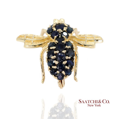 14k (585) Yellow Gold Natural Diamond Bee Shape Brooch/Pin