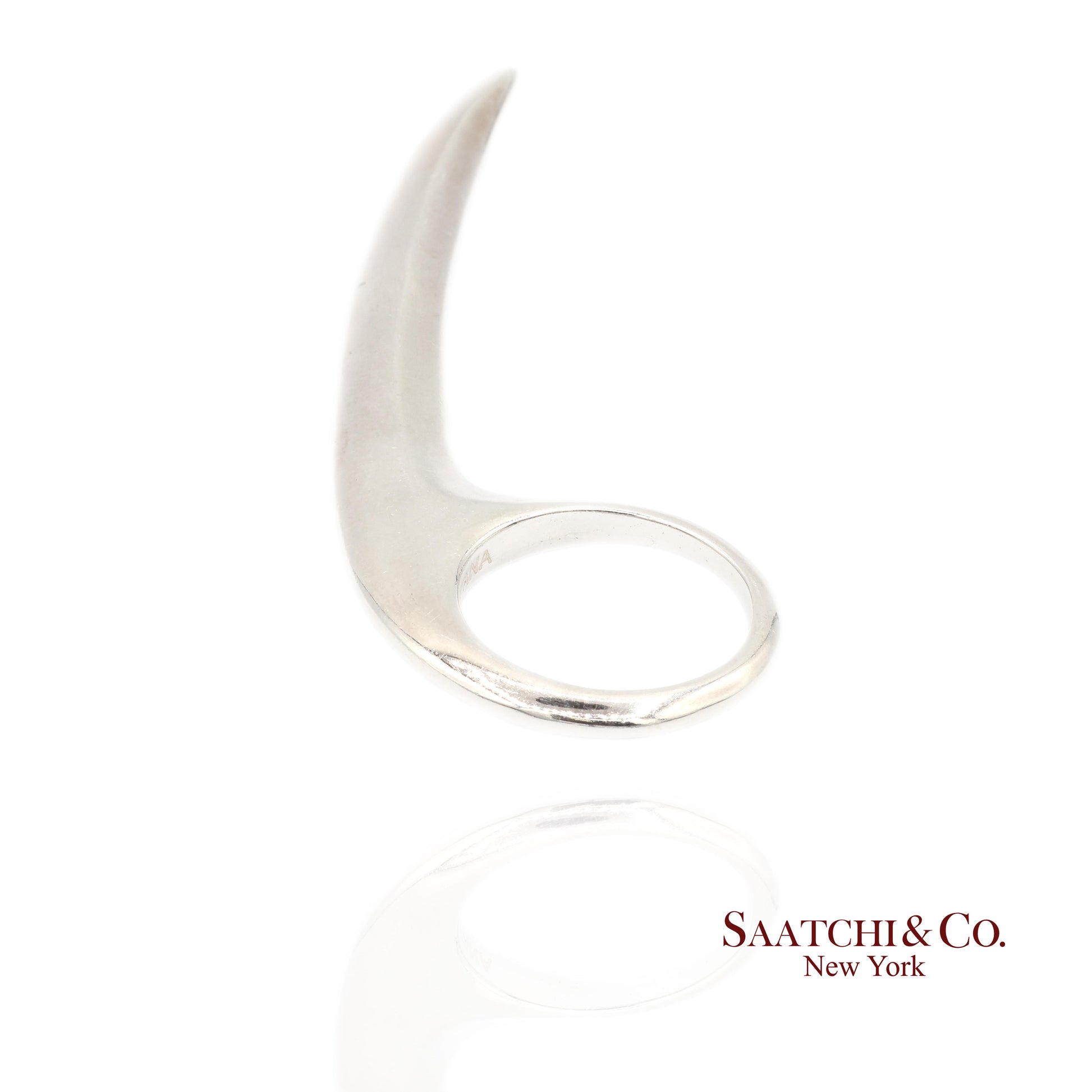 Jovana Djuric Hand-Carved Sterling Silver (950) Slice Ring XX Large