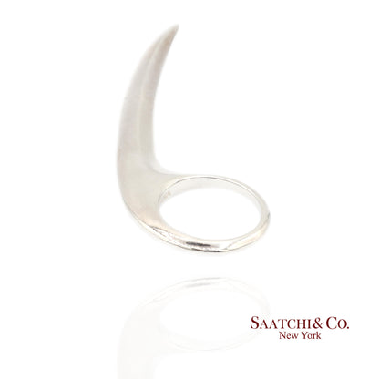 Jovana Djuric Hand-Carved Sterling Silver (950) Slice Ring XX Large