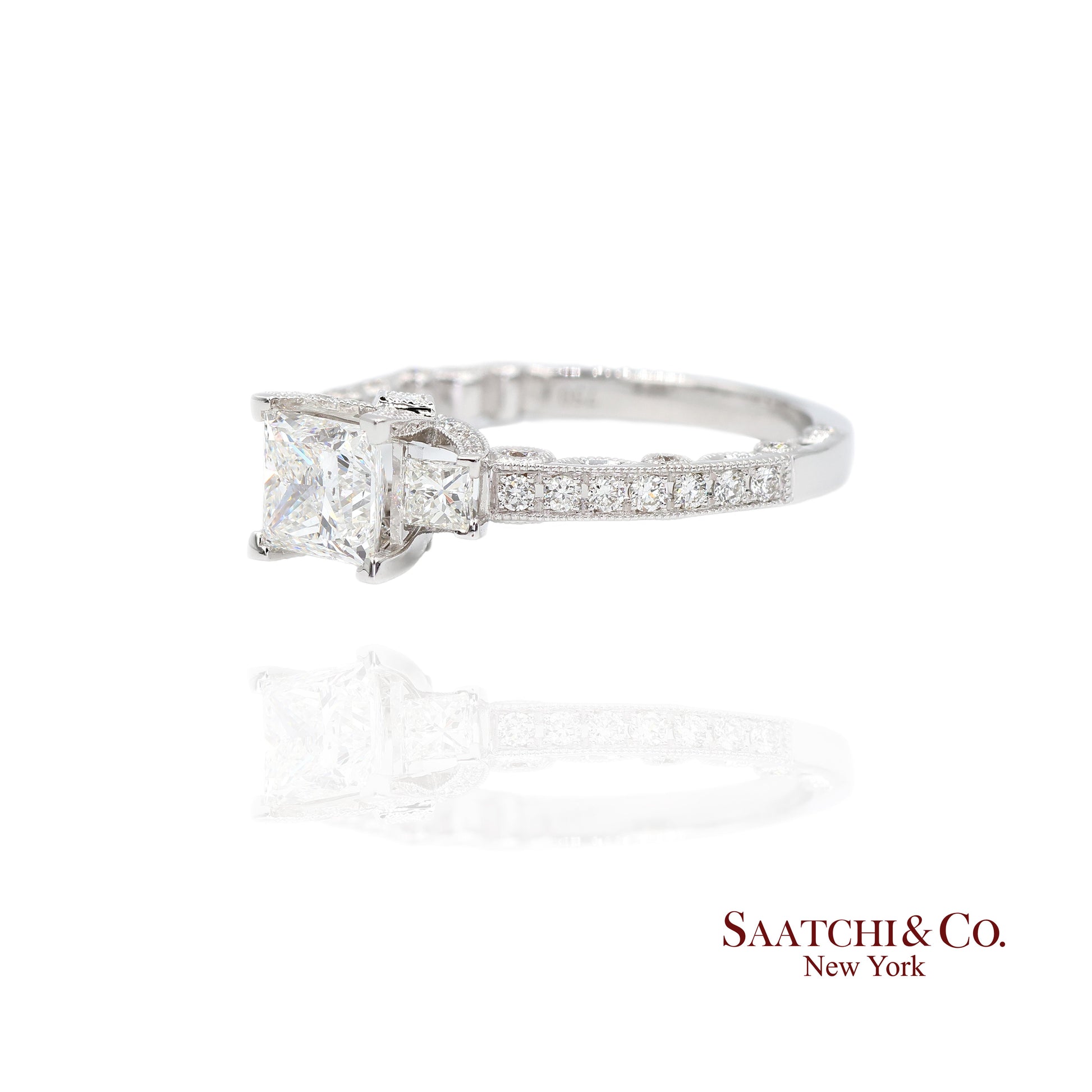 18K White Gold Natural Brilliant Diamond Solitaire GIA Ring