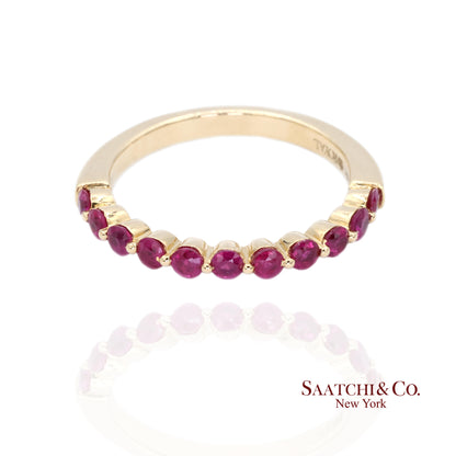 14K Yellow Gold Ring with 0.60 Ct Natural Ruby  Size 7 2.8 grams