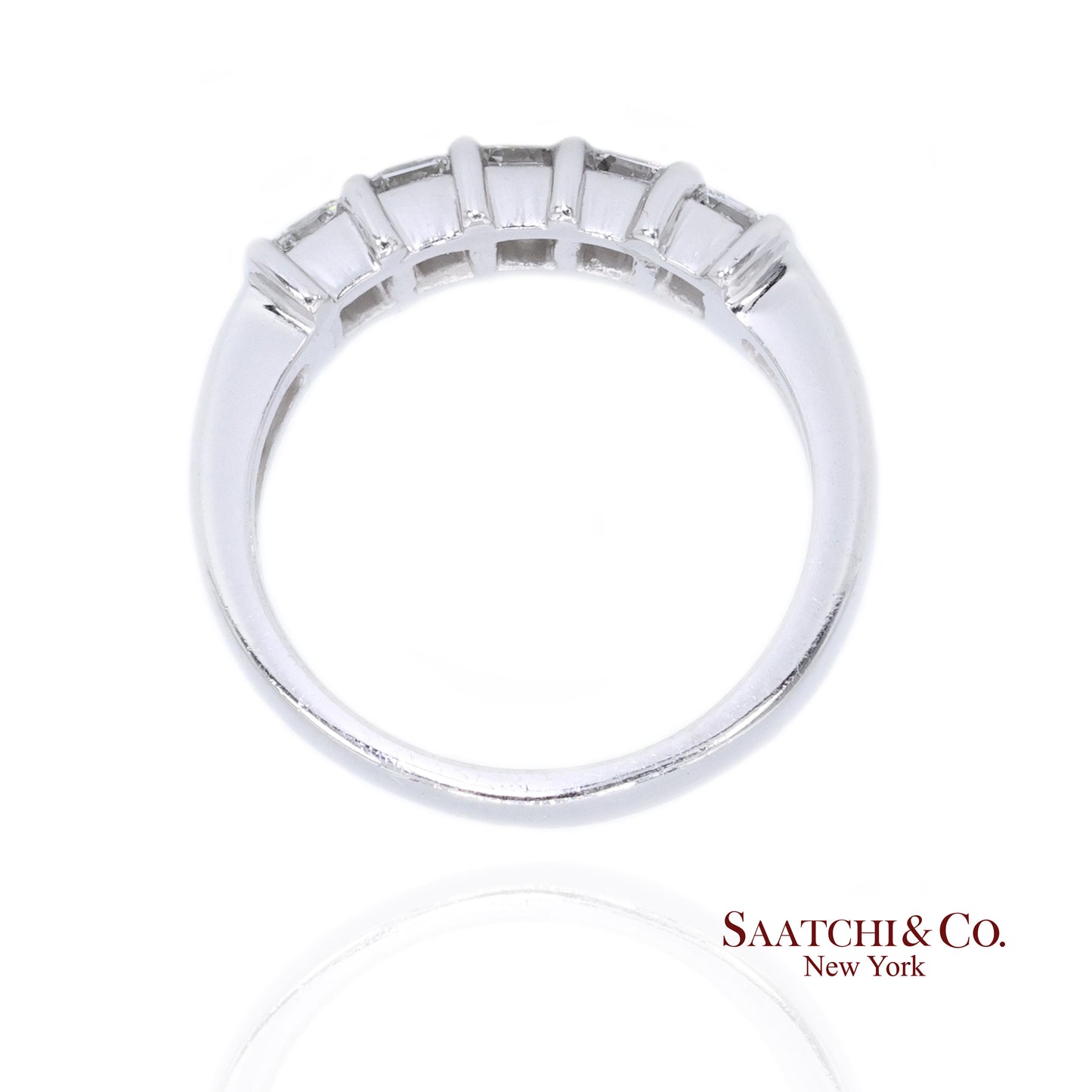Platinum 950 Natural Baguette Diamond Ring