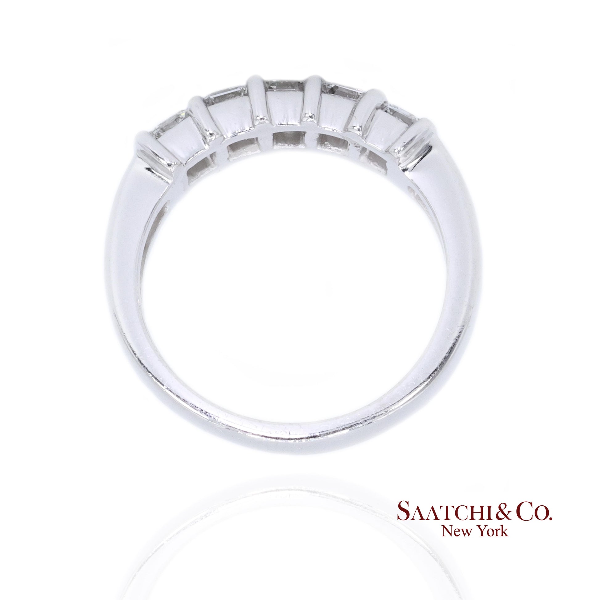 Platinum 950 Natural Baguette Diamond Ring