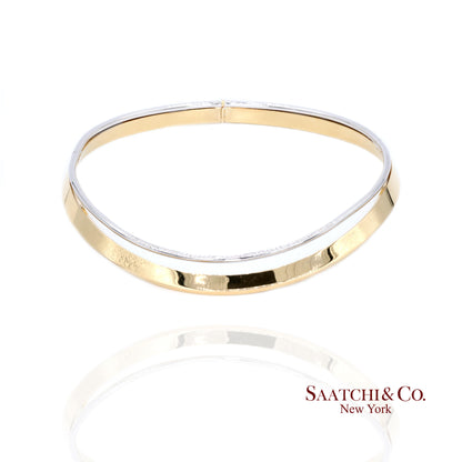 18K (750) Two Toned Yellow and White Gold Choker Necklace