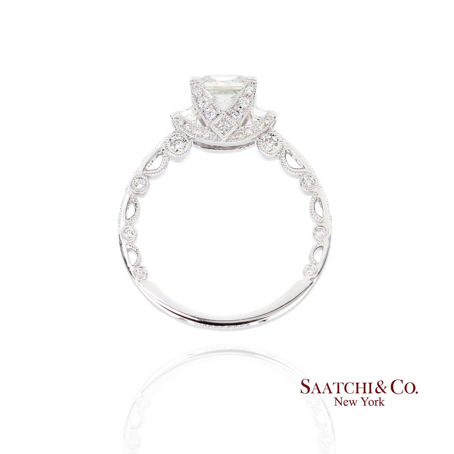 18K White Gold Natural Brilliant Diamond Solitaire GIA Ring