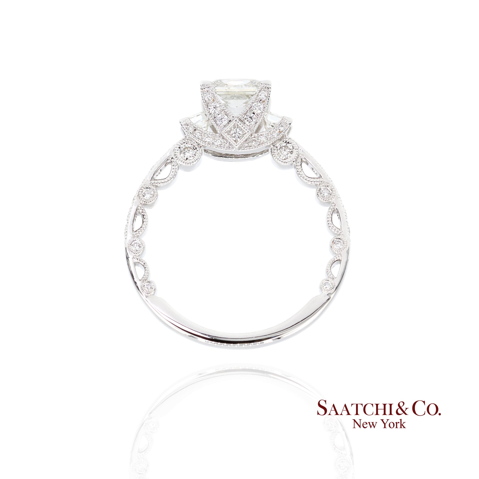18K White Gold Natural Brilliant Diamond Solitaire GIA Ring