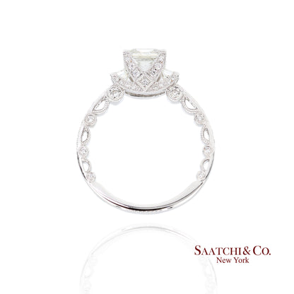 18K White Gold Natural Brilliant Diamond Solitaire GIA Ring