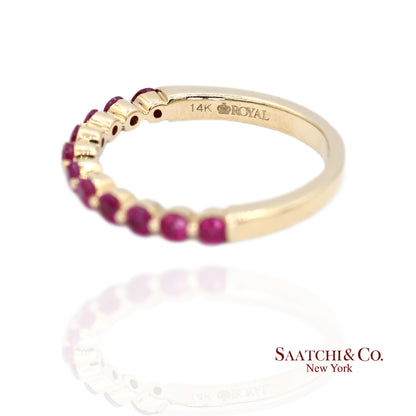 14K Yellow Gold Ring with 0.60 Ct Natural Ruby  Size 7 2.8 grams
