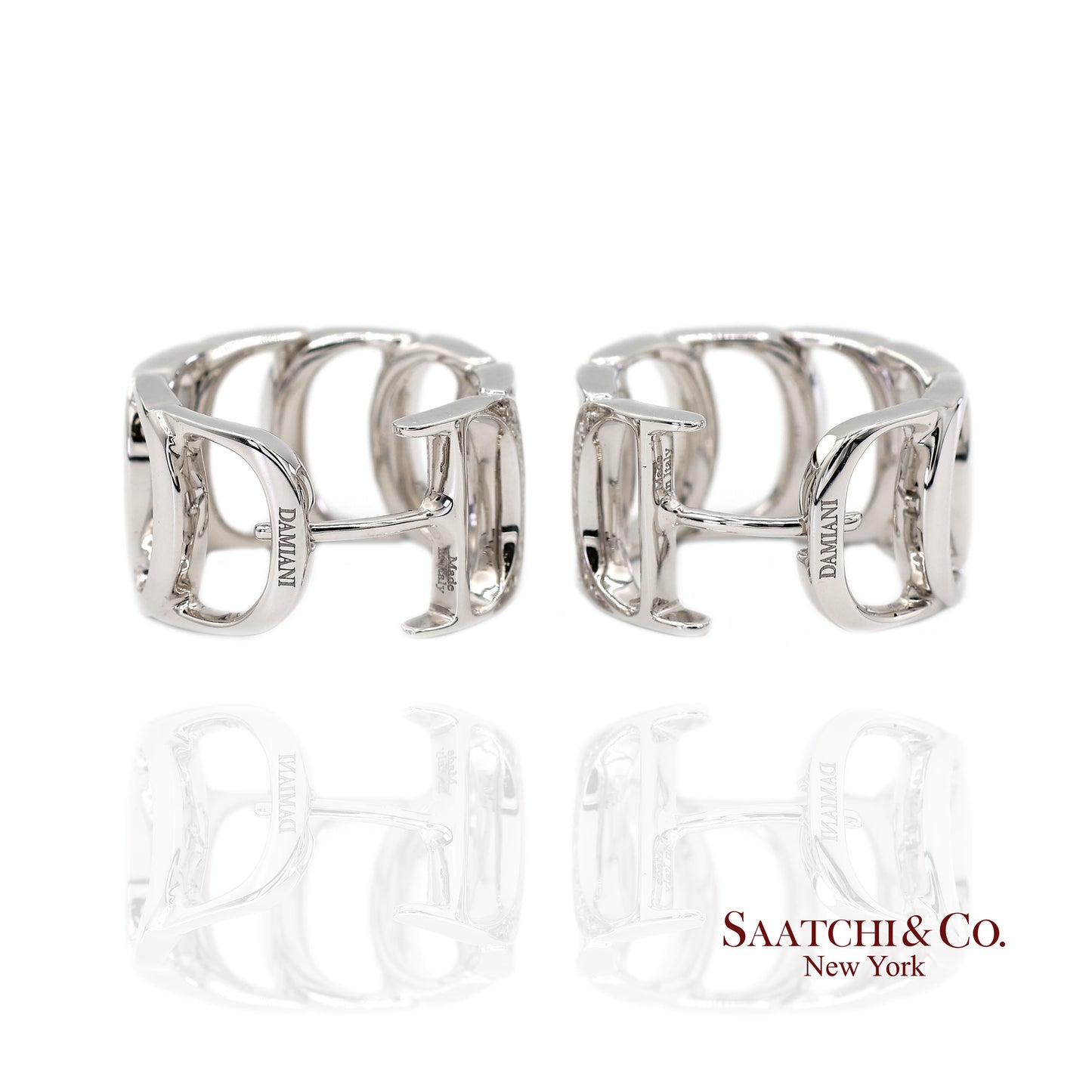 18K White Gold Natural Diamond Authentic Damiani Earrings