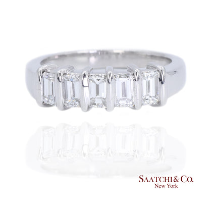 Platinum 950 Natural Baguette Diamond Ring