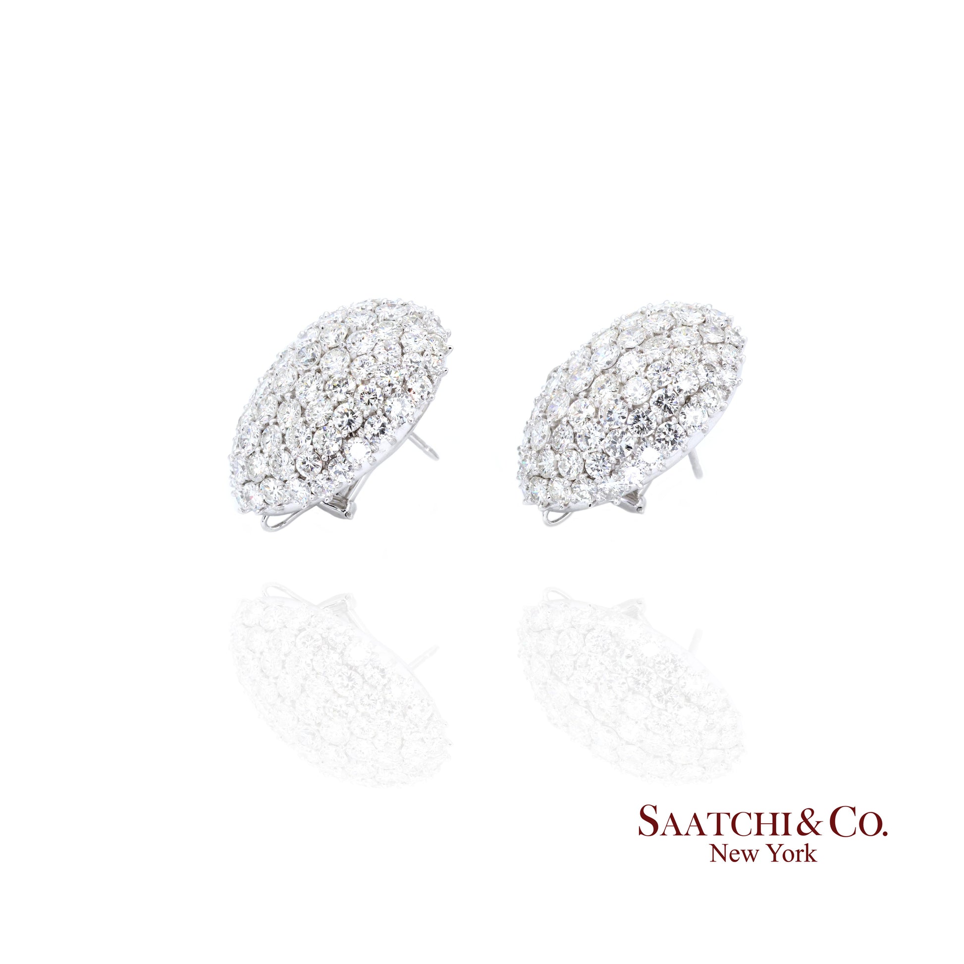 Platinum Diamond Earrings Womens Omega Back Luxe Old Money Glam