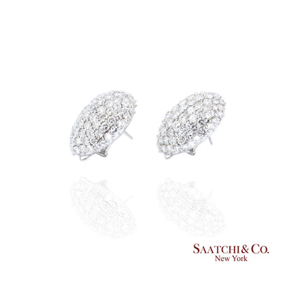Platinum Diamond Earrings Womens Omega Back Luxe Old Money Glam