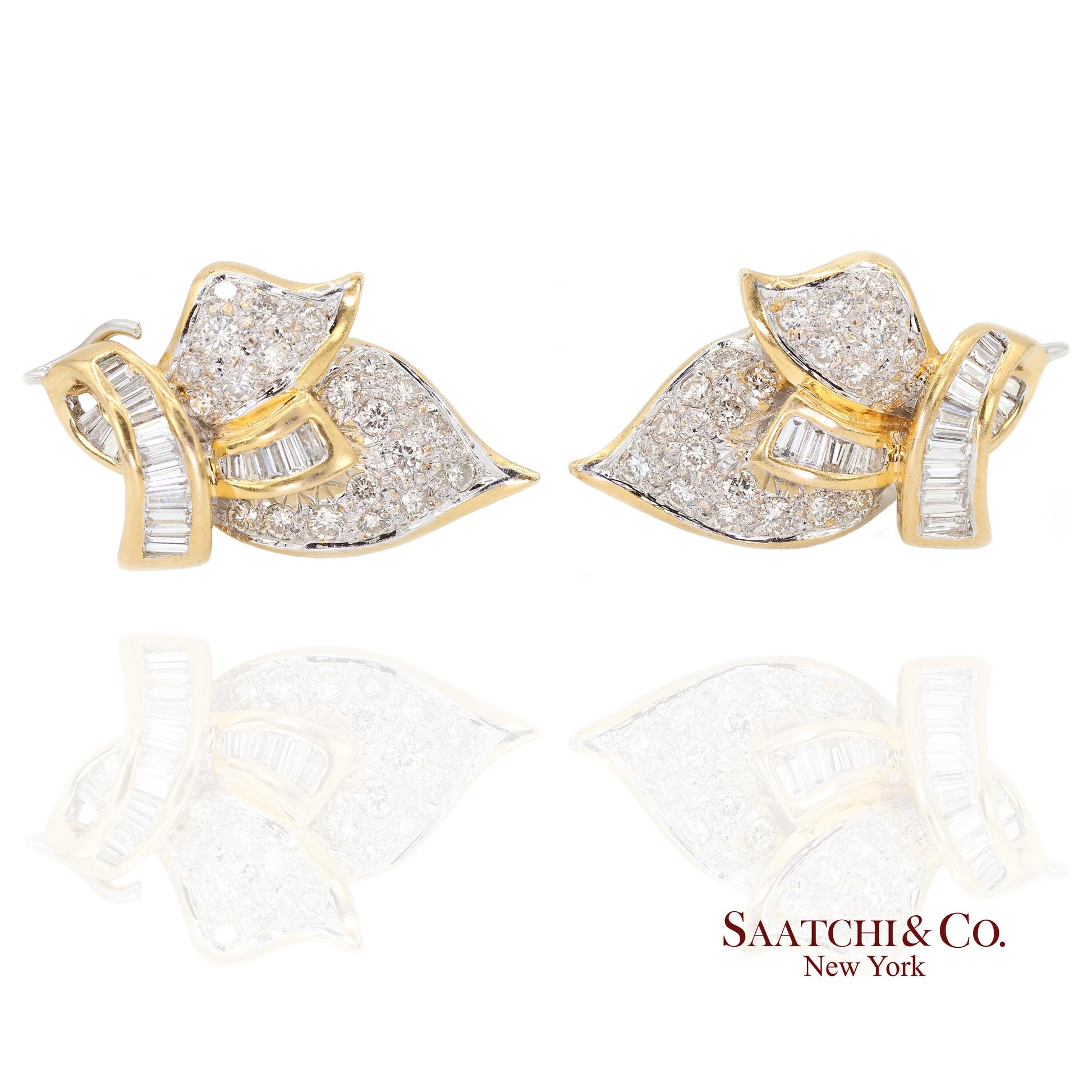 18k Yellow Gold Natural Diamond Fancy Earring