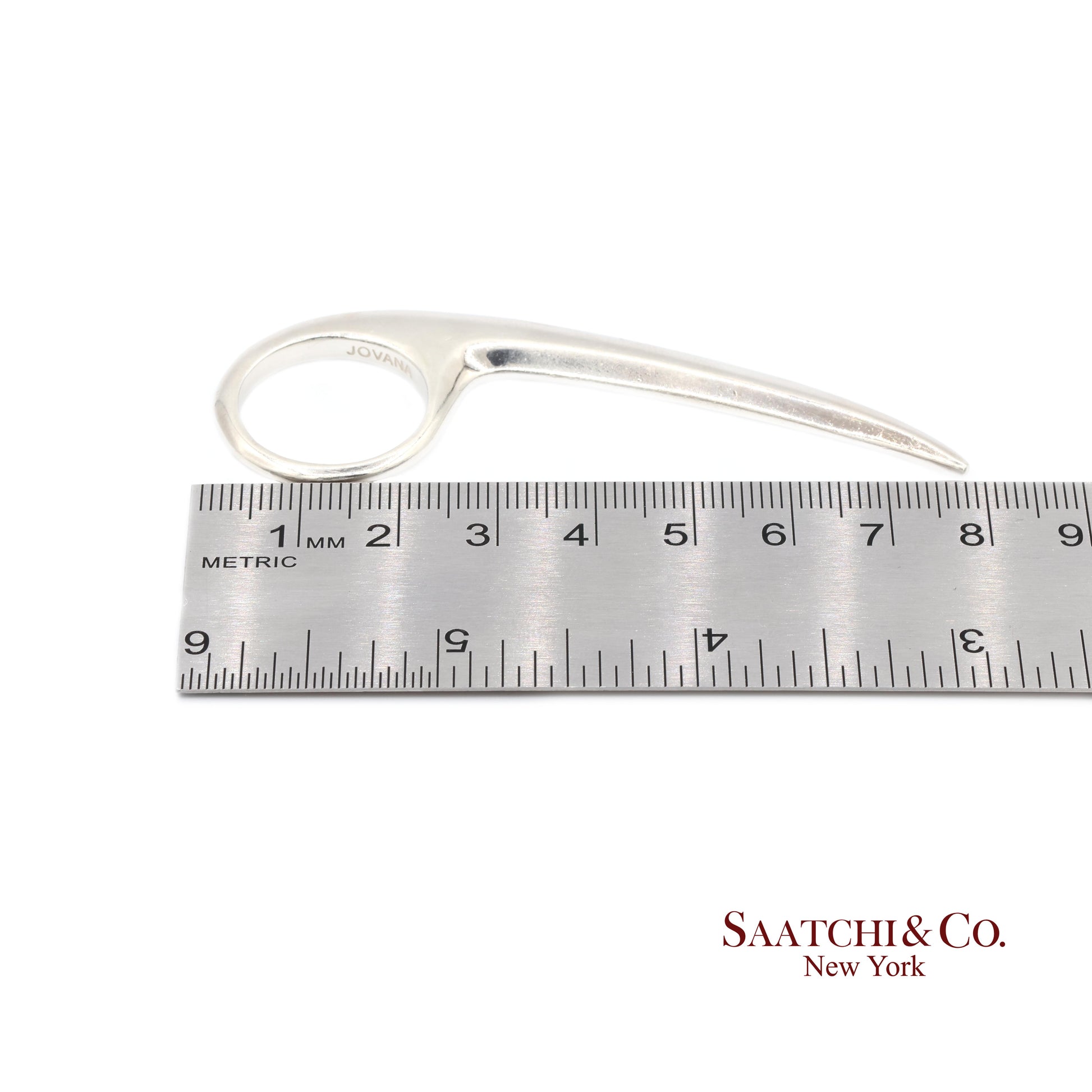 Jovana Djuric Hand-Carved Sterling Silver (950) Slice Ring XX Large