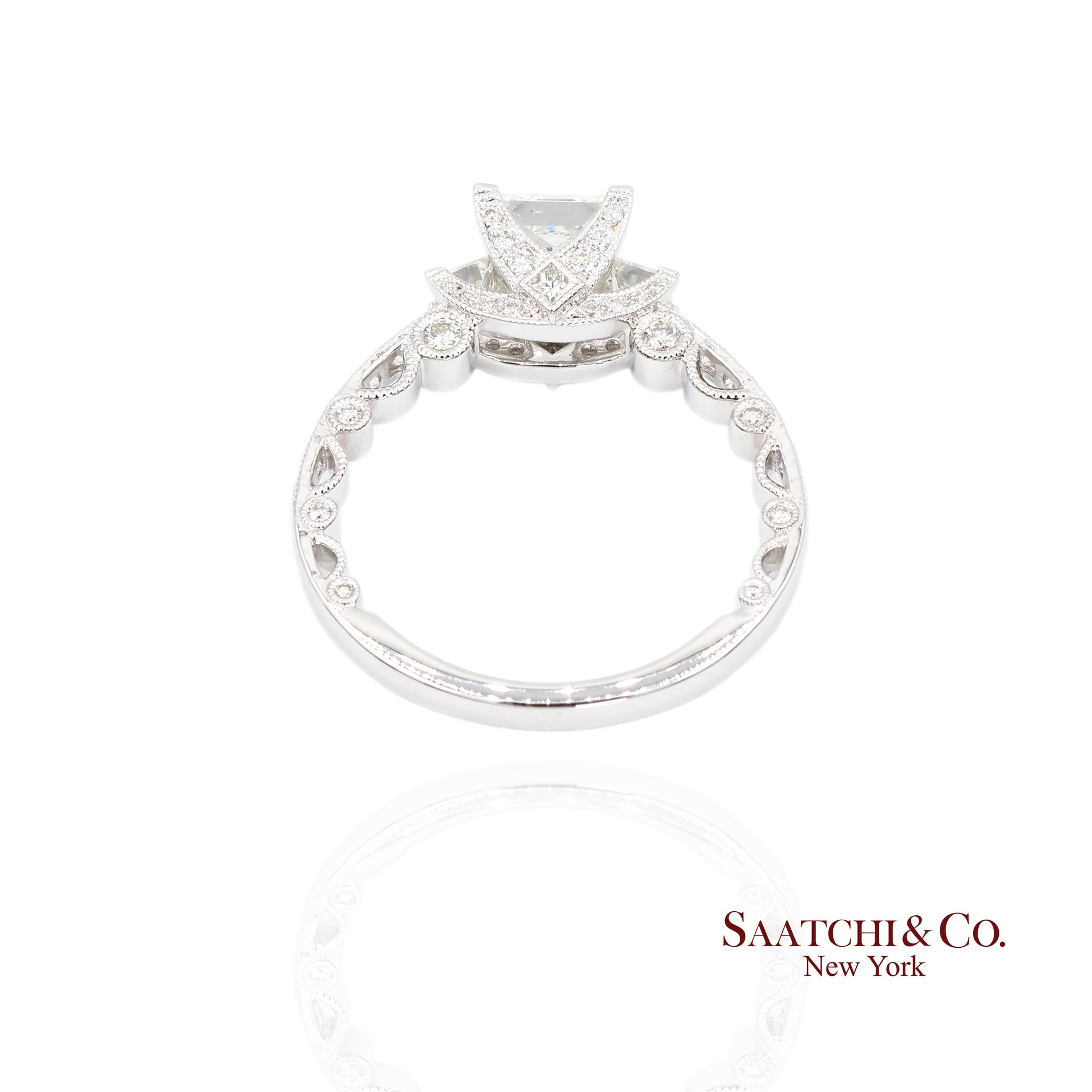 18K White Gold Natural Brilliant Diamond Solitaire GIA Ring