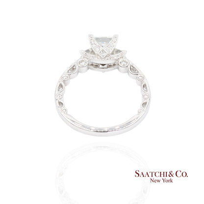 18K White Gold Natural Brilliant Diamond Solitaire GIA Ring