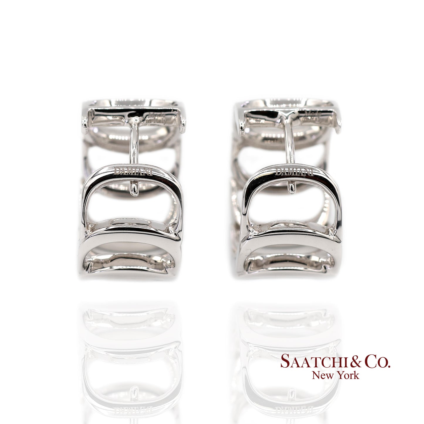 18K White Gold Natural Diamond Authentic Damiani Earrings