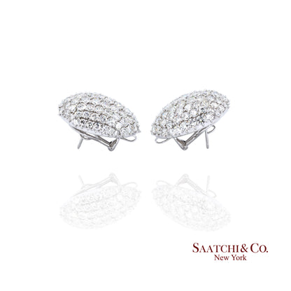 Platinum Diamond Earrings Womens Omega Back Luxe Old Money Glam