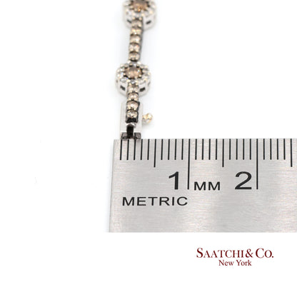 18K White Gold Tennis Bracelet with Natural Champagne Diamonds