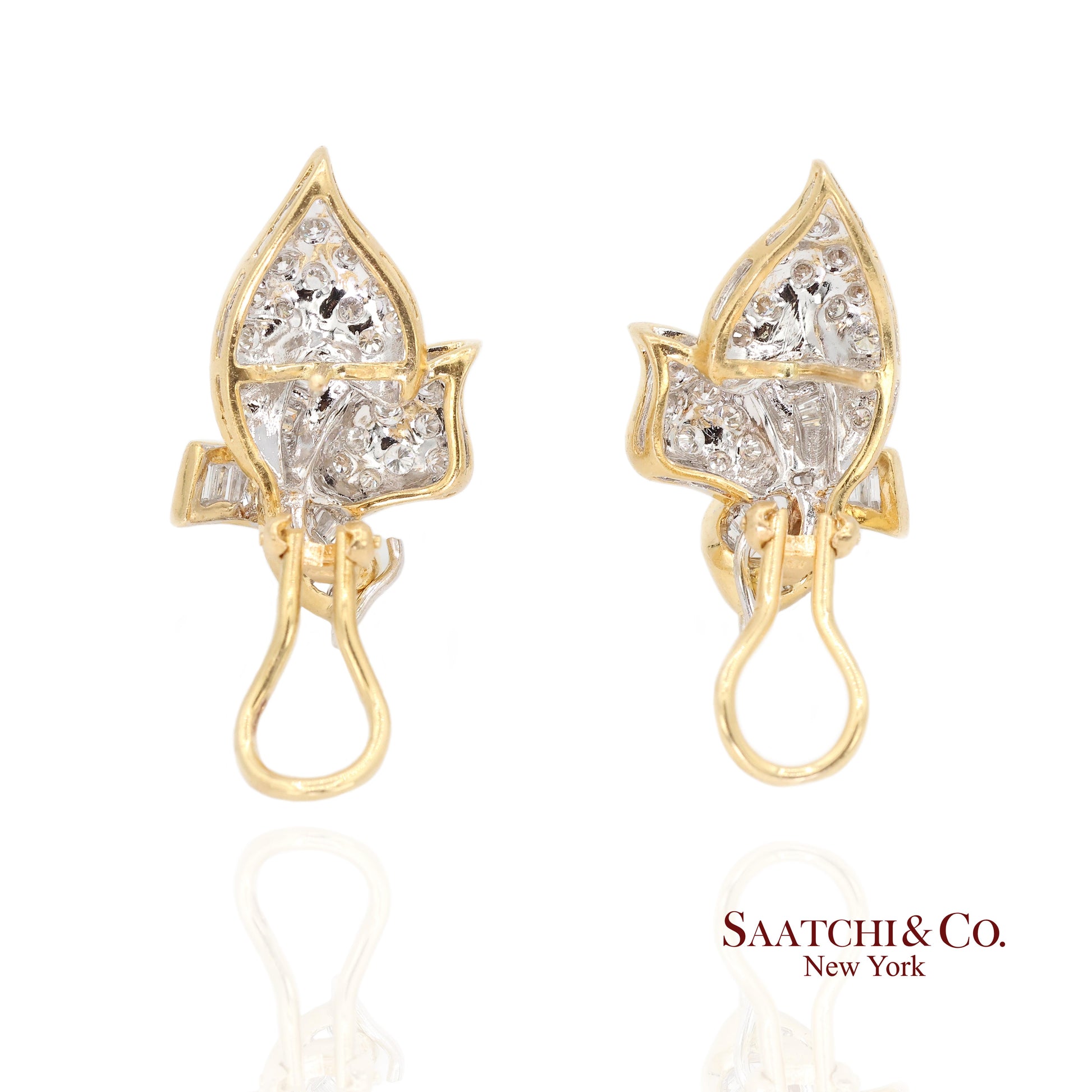 18k Yellow Gold Natural Diamond Fancy Earring