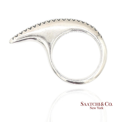 Jovana Djuric Sterling Silver (950) Natural Small Diamond Ridge Slice Ring