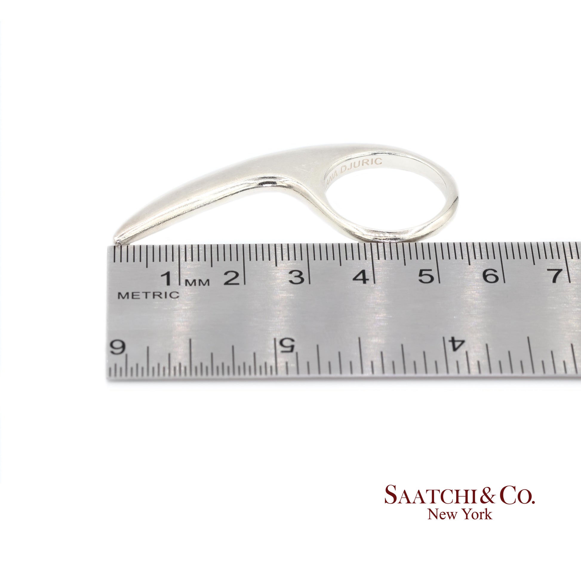 Jovana Djuric Hand-Carved Sterling Silver (950) Large Slice Ring